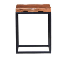 Load image into Gallery viewer, The Redhorn End Table – Live Edge Hardwood &amp; Metal Base