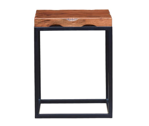 The Redhorn End Table – Live Edge Hardwood & Metal Base