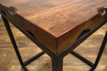 Load image into Gallery viewer, The Redhorn End Table – Live Edge Hardwood &amp; Metal Base
