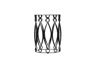 The Rhea Table – 20" Round Marble Accent Table with Wrought Iron Base