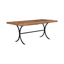 Load image into Gallery viewer, The Ridge Table – 60&quot; Straight Edge Hardwood Table with Wrought Steel Base