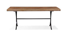 Load image into Gallery viewer, The Ridge Table – 60&quot; Straight Edge Hardwood Table with Wrought Steel Base