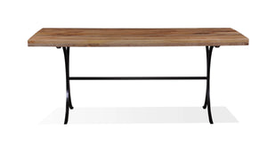 The Ridge Table – 60" Straight Edge Hardwood Table with Wrought Steel Base