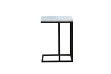 Load image into Gallery viewer, The Ridge Table – 18&quot; Marble C-Table with Black Steel Base