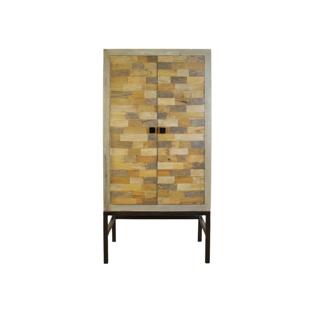 The Ralston Cabinet – Vertical Accent Cabinet with Mixed Wood Doors