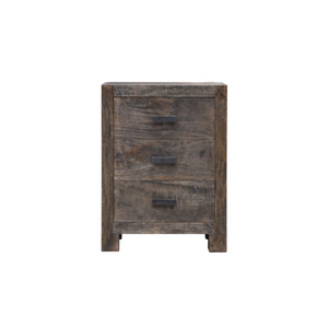 The Rowan Nightstand – Reclaimed Wood 3-Drawer Side Table