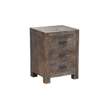 Load image into Gallery viewer, The Rowan Nightstand – Reclaimed Wood 3-Drawer Side Table