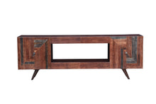 Load image into Gallery viewer, The Sedona Cabinet – 84&quot; Hardwood Media Console with Geometric Inlay