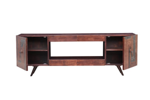 The Sedona Cabinet – 84" Hardwood Media Console with Geometric Inlay