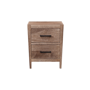 The Solace Nightstand – 20" Solid Hardwood 2‑Drawer Bedside Table