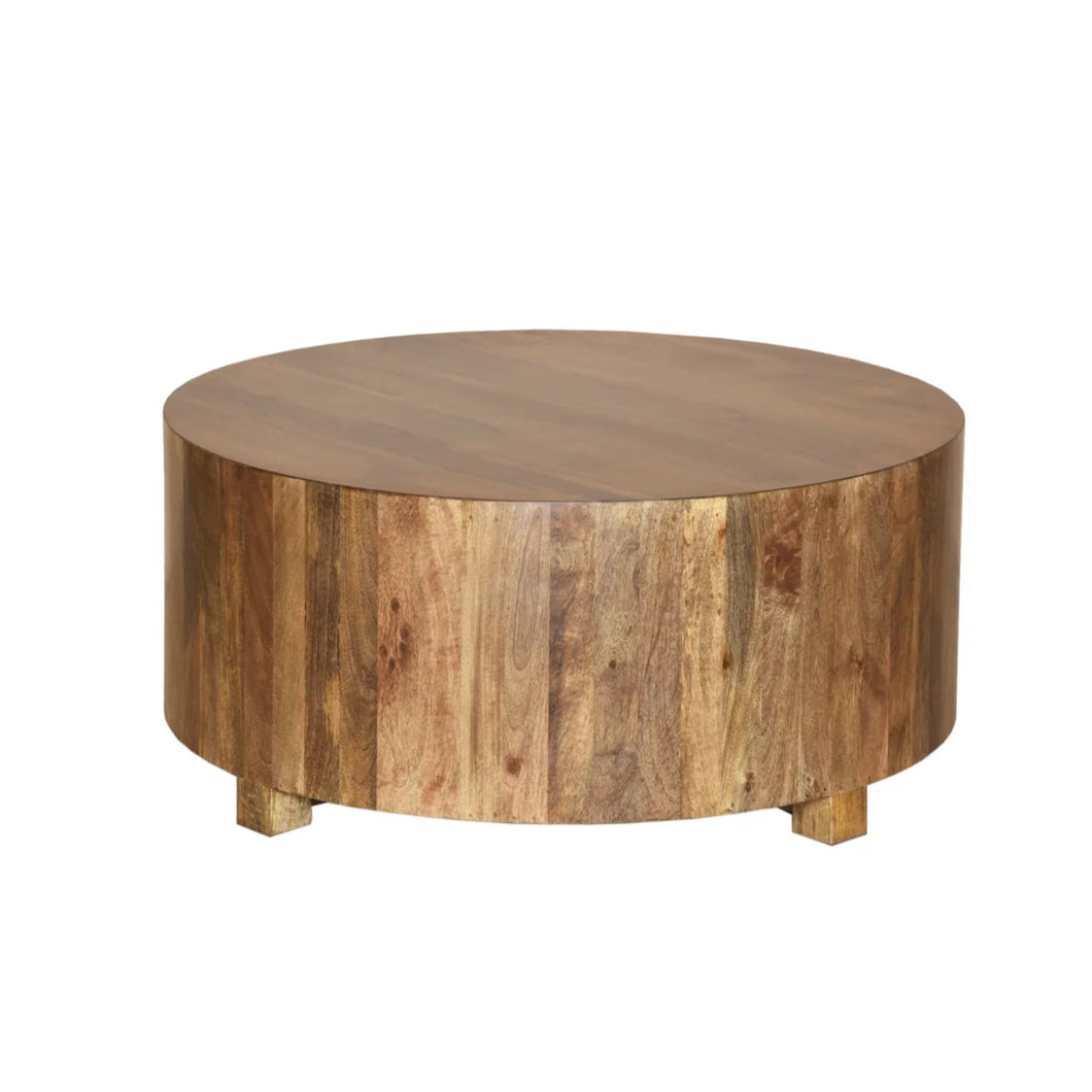 The Solis Coffee Table – Round Solid Hardwood Coffee Table with Beveled Edge