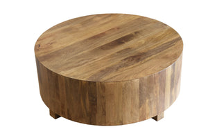 The Solis Coffee Table – Round Solid Hardwood Coffee Table with Beveled Edge