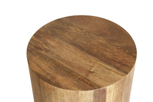 The Solis Table – Beveled Hardwood End Table with Brass Base