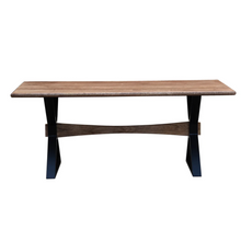 Load image into Gallery viewer, The Stonehorn Table – 72&quot; Hardwood Dining Table with Double-Pyramid Steel Base