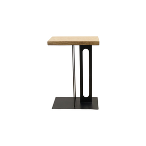 The Vale Table – Sculpted Hardwood & Steel Accent Table