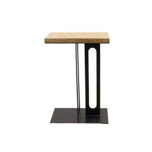 The Vale Table – Sculpted Hardwood & Steel Accent Table