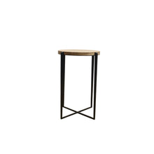 Load image into Gallery viewer, The Veld Table – 16&quot; Round Solid Wood Accent Table with Slender Steel Base
