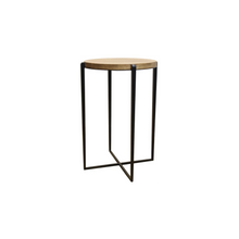 Load image into Gallery viewer, The Veld Table – 16&quot; Round Solid Wood Accent Table with Slender Steel Base