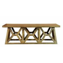 Load image into Gallery viewer, The Wenatchee Coffee Table – 55&quot; Solid Wood Geometric Base Table