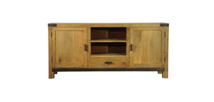 The Winslow Cabinet – 60" Rustic Wood Media & Storage Console