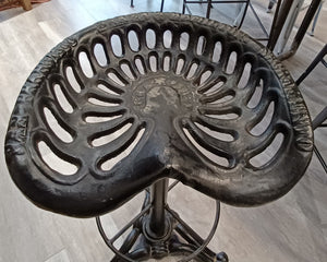 Bar Height Iron Tractor Stools