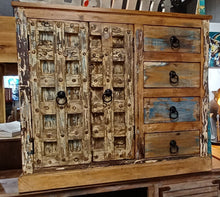 Load image into Gallery viewer, 2 Door 4 Drawer Rustic Cabinet