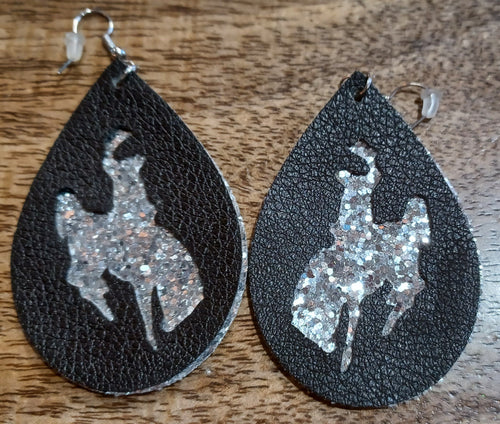 Silver & Brown UW Teardrop Earring