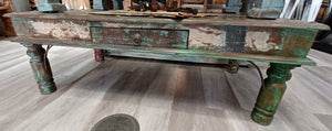 Large Rustic Farmhouse Coffee Table with Drawer