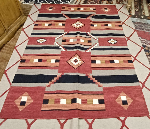 Bright Vibrant Woolen Mills Navajo Style 5'x7' Area Rug