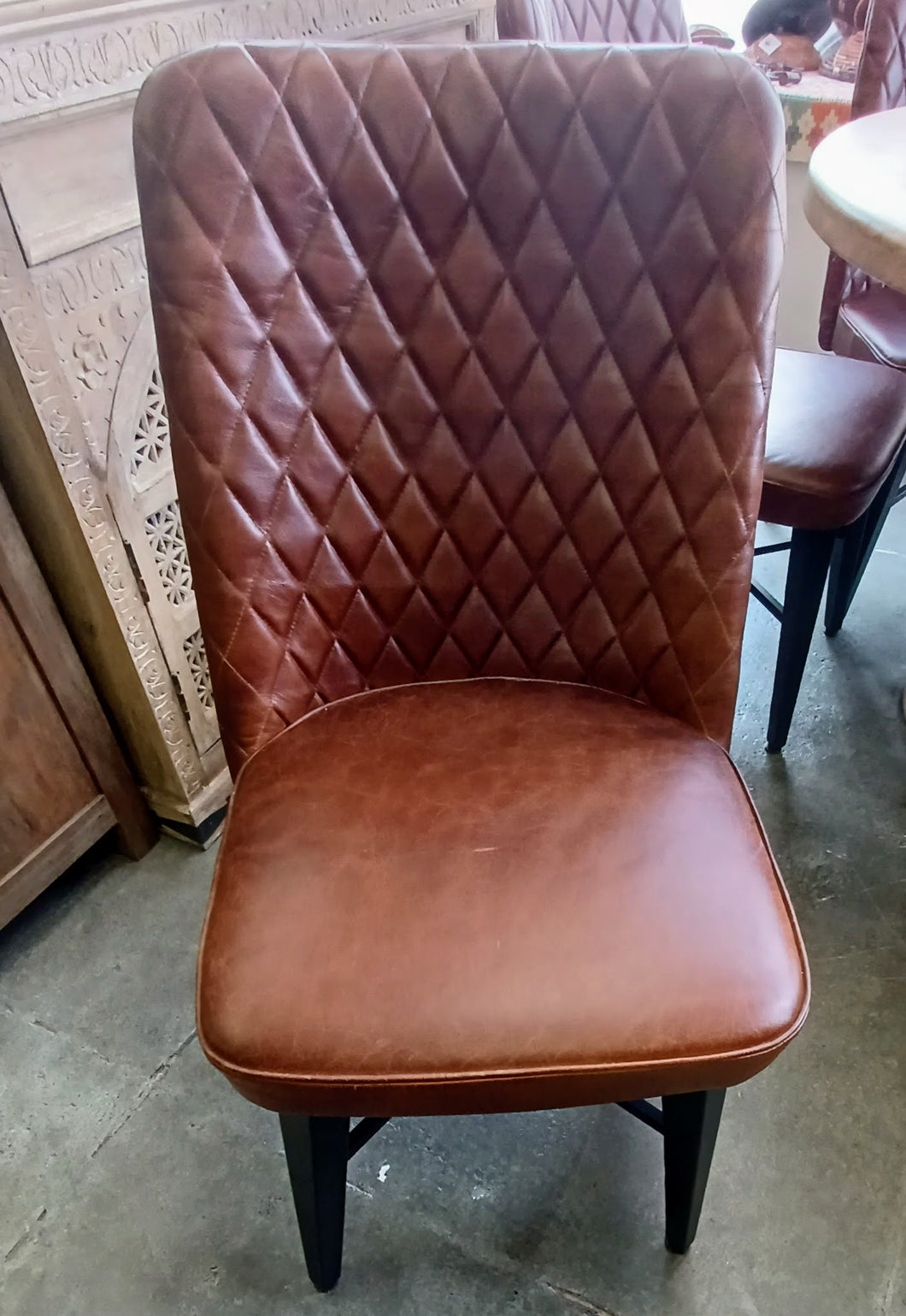 Leather Diamond Stitched Dining Chairs