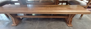 84" Solid Wood Bench with Aframe Base