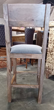 Load image into Gallery viewer, Solid Wood Bar Stools with Grey Fabric Seat