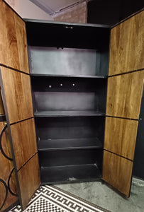 Tall Cabinet with Iron Circles 4 Shelves
