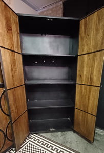 Tall Cabinet with Iron Circles 4 Shelves