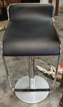 Load image into Gallery viewer, Black Leather Seat Backless Swivel Stool