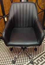 Load image into Gallery viewer, Black Leather Rolling Office Chair
