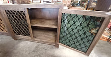 Load image into Gallery viewer, Reclaimed Wood Cabinet with Rod Iron and Glass Doors