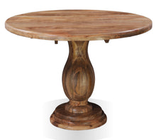 Load image into Gallery viewer, The Solstice Round Table – 54&quot; Solid Wood Dining Table with Sculpted Globe Base