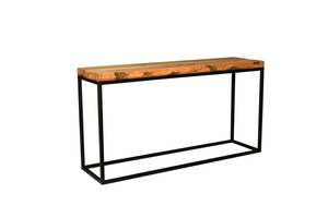Live Edge Trimmed Console with Metal base