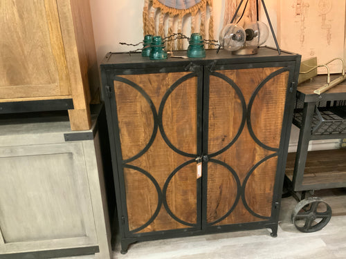 2 DOOR IRON CIRCLES CABINET