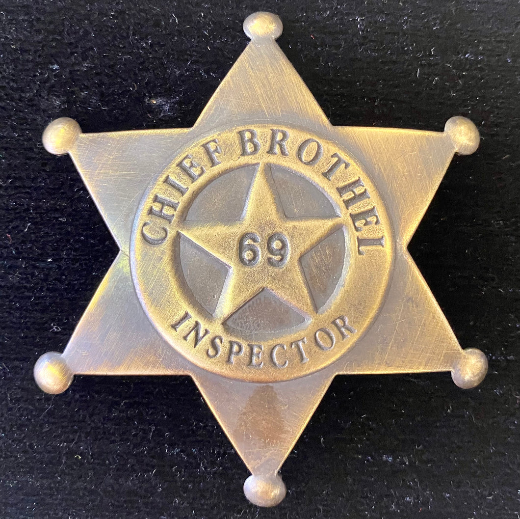 Solid Brass Antique Finish Chief Brothel Inspector Badge