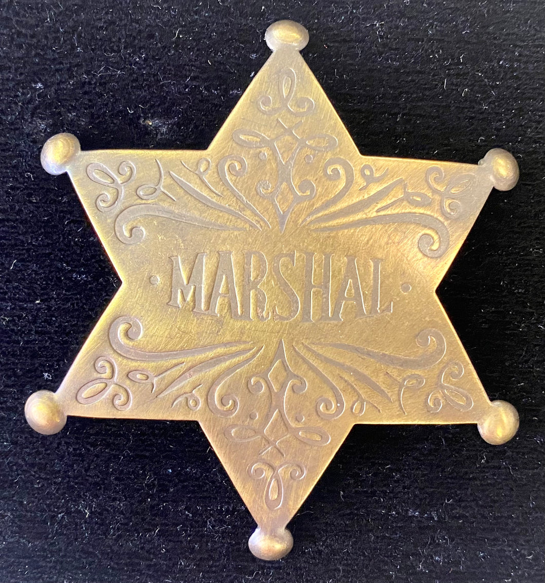Solid Brass Antique Finish Marshal Badge