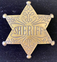 Load image into Gallery viewer, Solid Brass Antique Finish Sheriff Badge