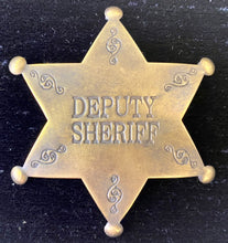Load image into Gallery viewer, Solid Brass Antique Finish Deputy Sheriff Badge