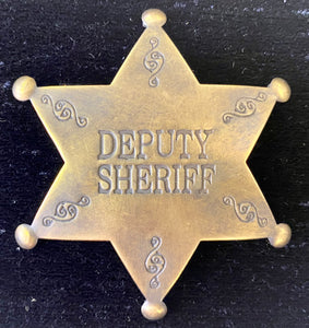 Solid Brass Antique Finish Deputy Sheriff Badge