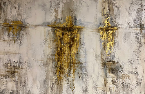 Hand Painted Textured Canvas W/Foil in Frame