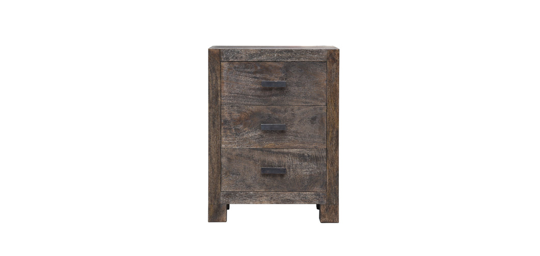 3 Drawer Nightstand. Finish - Reclaimed B Wood