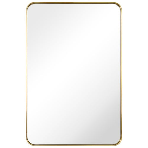 Ultra Brushed Gold Stainless Steel Rectangular Wall Mirror