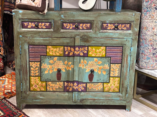 Farmhouse Hand Painted Cabinet 2 Door/ 3 Drawer