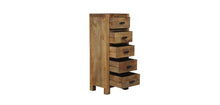 Load image into Gallery viewer, 5 Drawer Tall Narrow Dresser - Wood - RH Light